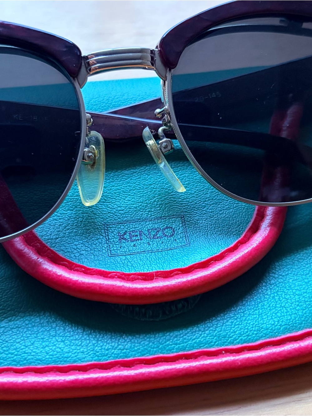 Vintage 90s KENZO KE-1805 Flip-Up Sunglasses Tortoise Gold Frame Made in Japan